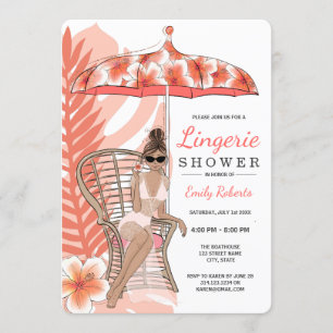 Invitation Lingerie de douche de mariée brune