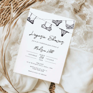 Invitation Lingerie de ligne de vêtements dessinés à la main 
