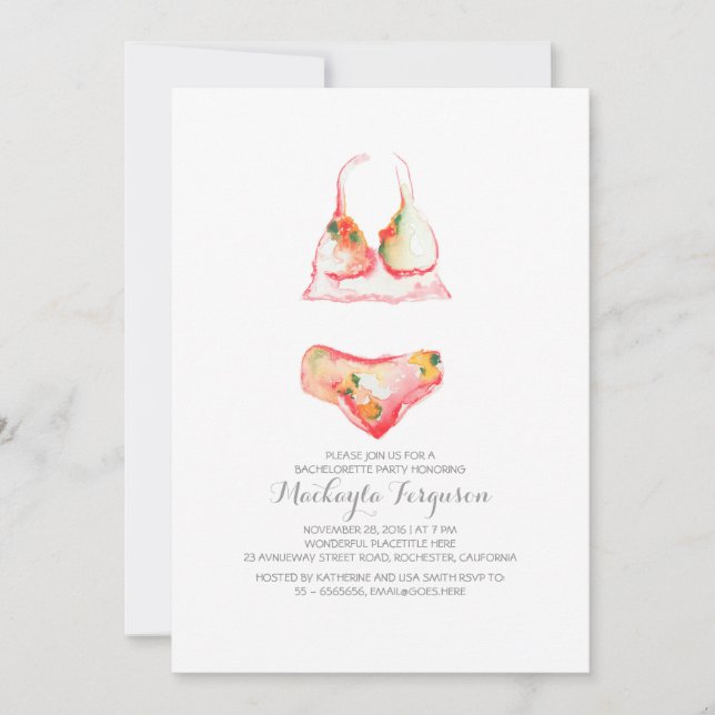 Invitation Lingerie Douche Bachelorette / Lingerie Party (Devant)