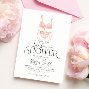 Invitation Lingerie Élégante Moderne pour Enterrement de Vie 