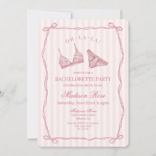 Invitation Lingerie en dentelle rose pastel pour enterrement