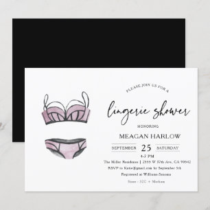 Invitation Lingerie moderne Douche Sous-vêtements Fête Invita