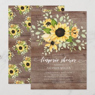 Invitation Lingerie nuptiale de tournesol d'automne