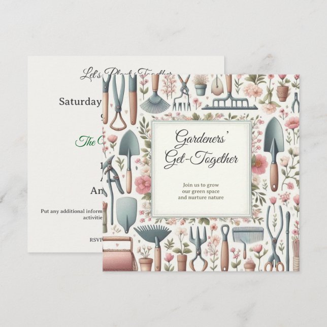 Invitation L'invitation à la Skillshare du jardin Racine & Ra (Devant / Derrière)