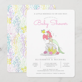 Invitation L'Invitation Baby shower de la petite sirène