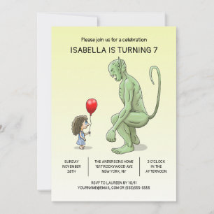 Invitation L'invitation d'anniversaire de la fille et le trol