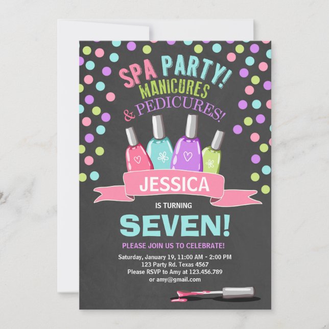 Invitation L'invitation d'anniversaire de spa Manicures la (Devant)