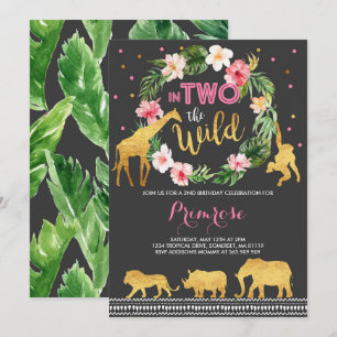 Invitation L'Invitation D'Anniversaire Sauvage Des Animaux De
