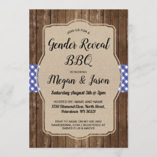 Invitation L'invitation de baby shower couple le genre de BBQ