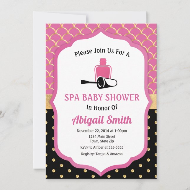 Invitation L'invitation de baby shower de spa choient la (Devant)