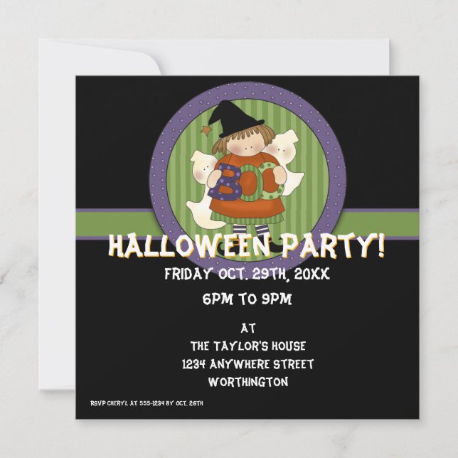 Invitation L'Invitation de la fête d'Halloween de l'enfant Li (Devant)