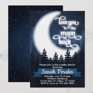 Invitation L'Invitation de l'invitation Love You to the Moon 
