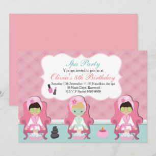 Invitation L'invitation de spa de filles choient l'invitation