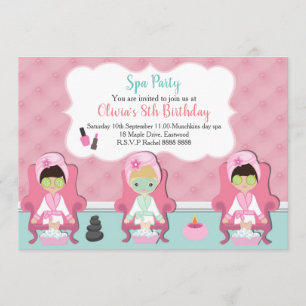 Invitation L'invitation de spa de filles choient l'invitation