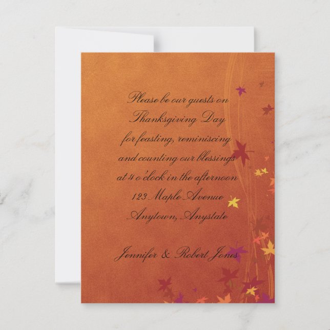 Invitation L'Invitation de Thanksgiving (Devant)