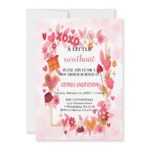 l'invitation la plus mignonne rose et rouge Valent