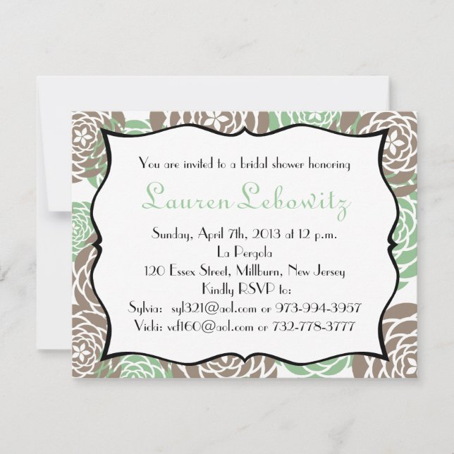 Invitation L'invitation nuptiale de douche pour lauren (Devant)