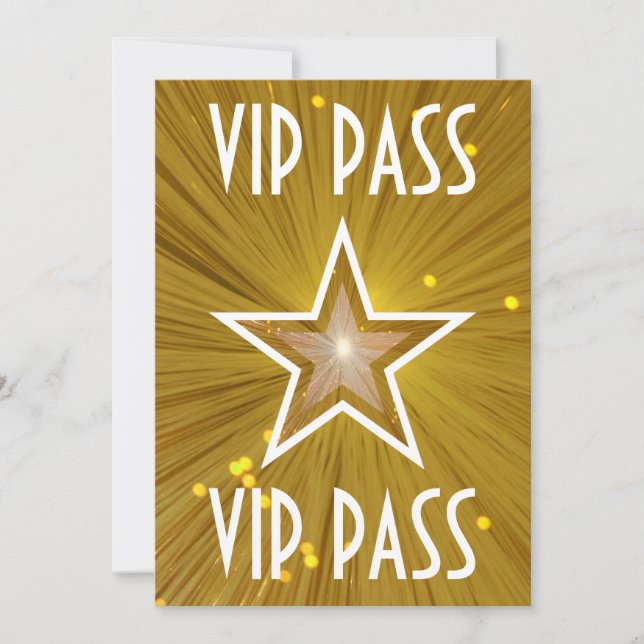 Invitation L'invitation VIP PASS de Gold Star blanc (Devant)
