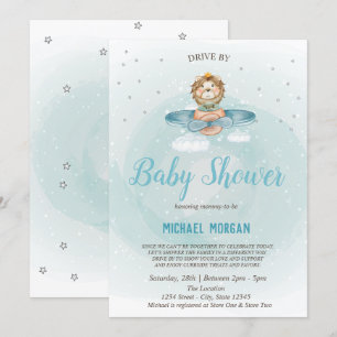 Invitation Lion Avion Conduite Par Baby shower