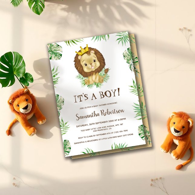 Invitation Lion bébé mignon C'est un Baby shower de la jungle (Créateur téléchargé)