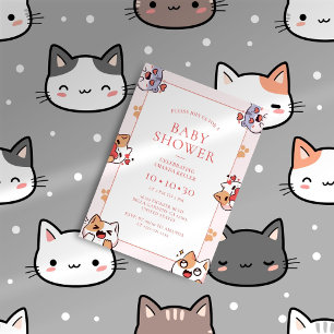 Invitation Lion et agneau pour bébé mignon - Baby shower anim