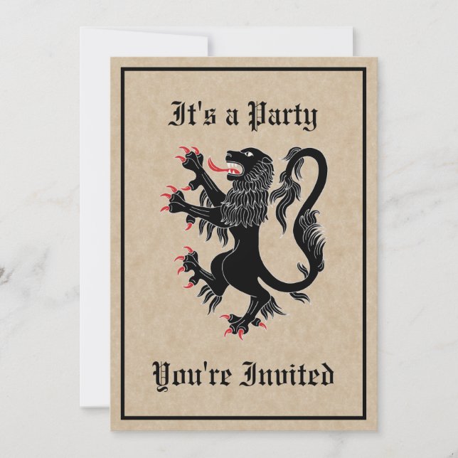 Invitation Lion Rampant Sable (Devant)