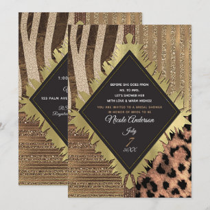 Invitation Lioness Safari Jungle Glam Fête des mariées modern