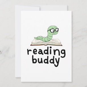 Invitation Lire Buddy Cute Bookwort Avec Livre