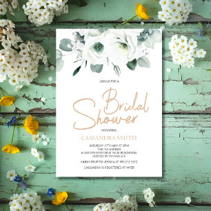 Invitation Lisianthus Succulte ivoire Fête des mariées floral