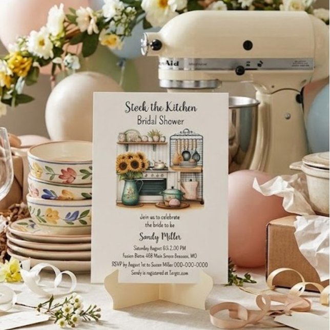 Invitation Liste de mariage pour la cuisine  (Créateur téléchargé)