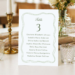 Invitation Liste de placement de mariage élégante vert sauge