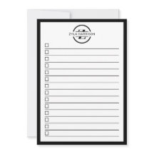 Liste de tâches à faire avec monogramme noir et bl