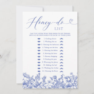 Invitation Liste de tâches en fleurs bleu poussiéreux pour en