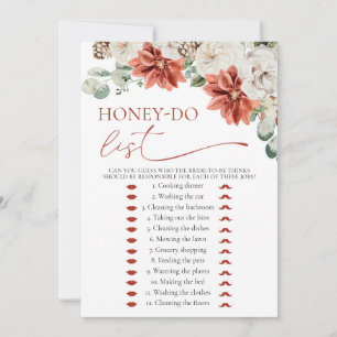 Invitation Liste de tâches Modern Red Winter Honey pour jeu d