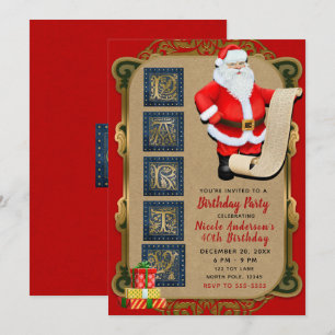 Invitation Liste du Père Noël Fête de Noël du pôle Nord Anniv
