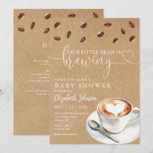 Invitation Little Bean Brewing Coffee Baby Shower Tout En Un