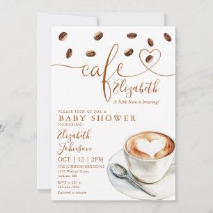 Invitation Little Bean Cafe Coffee Baby Shower Tout En Un