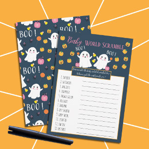 Invitation Little Boo Baby Word Scramble Baby shower Jeu