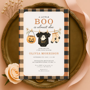 Invitation Little Boo Corde à Linge Halloween Baby Shower