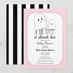 Invitation Little BOO Due Halloween Ghost Baby shower rose