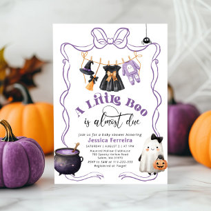 Invitation Little Boo est prévue Fille Linge bébé shower