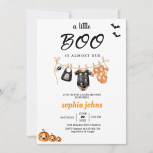 Invitation Little Boo est un Baby shower presque Halloween