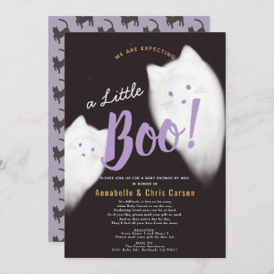 Invitation Little Boo Ghost Chat Halloween Baby shower par co
