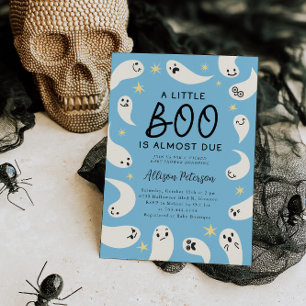 Invitation Little Boo Ghost Stars Boy Baby shower