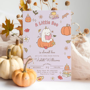 Invitation Little Boo Retro Purple Fall Baby shower