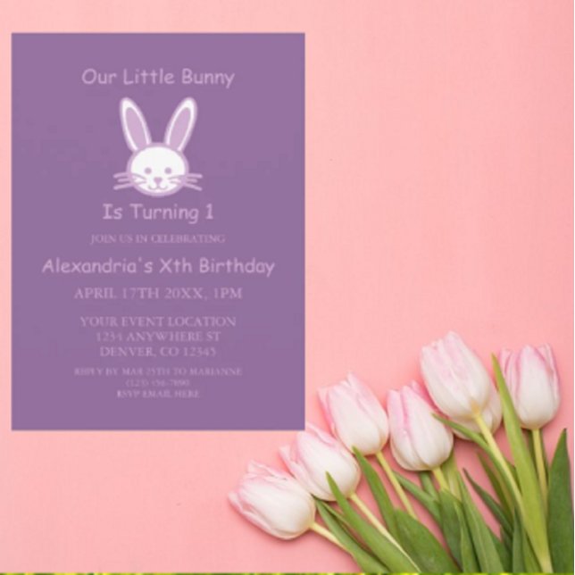 Invitation Little Bunny 1er anniversaire (Créateur téléchargé)