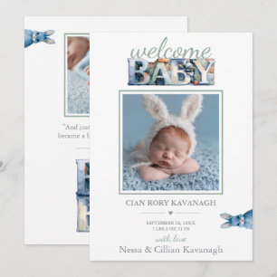 Invitation Little Bunny Blocks Bienvenue