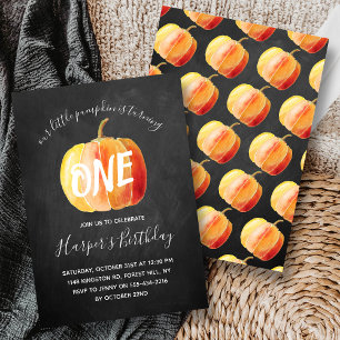 Invitation Little Citrouille Chalkboard 1er anniversaire
