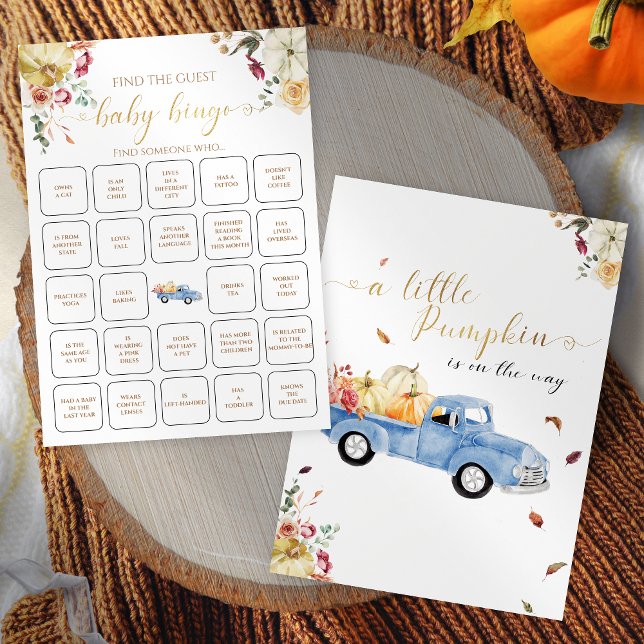 Invitation Little Citrouille Fall Trouvez L'Invité Baby Bingo (Créateur téléchargé)