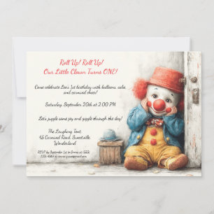 Invitation Little Clown 1er Anniversaire